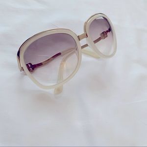 Y2k white and gold balenciaga ombre sunglasses